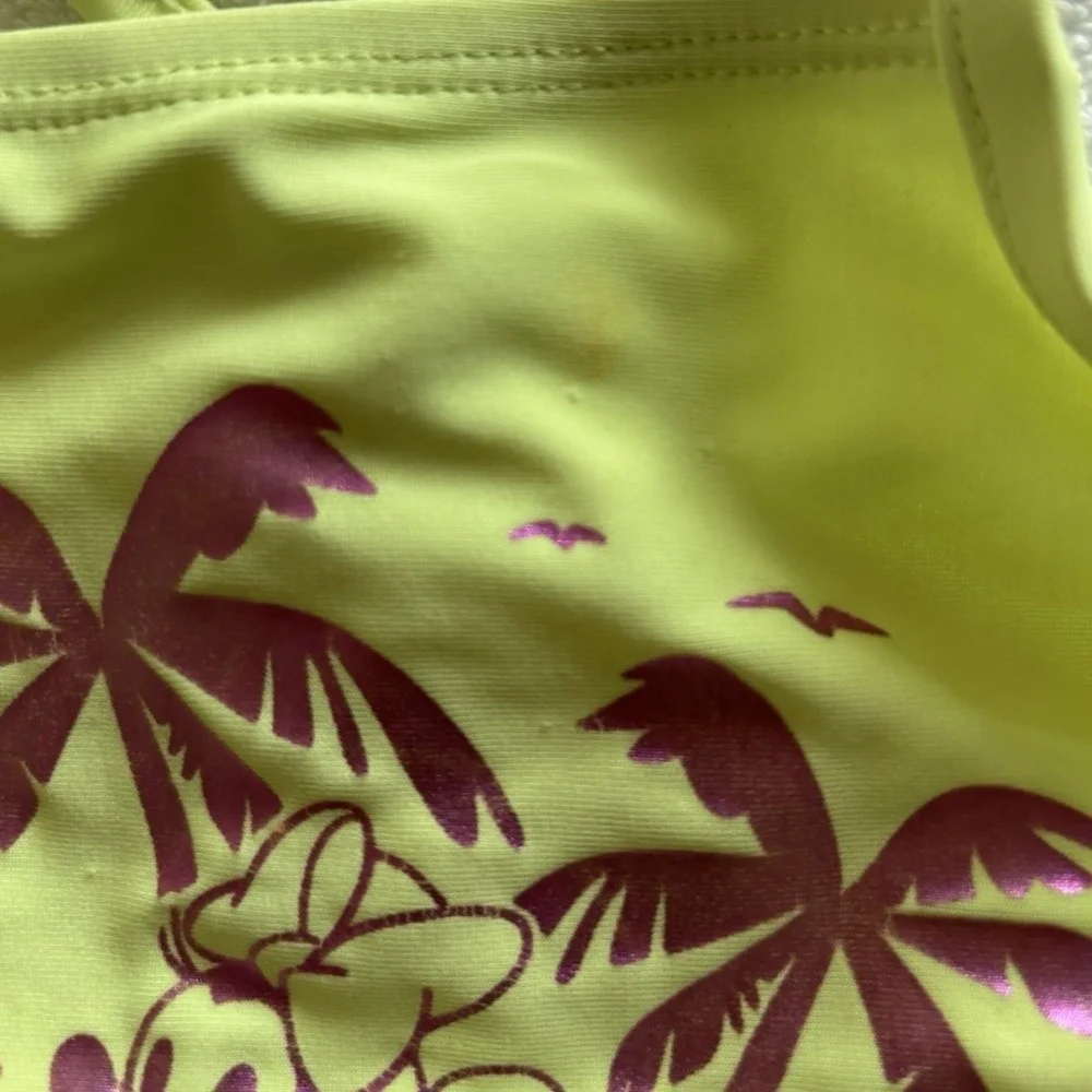 Baby Gap Disney Swimsuit Kids 3Y Green Minnie Mouse Surfing One Piece Tropical